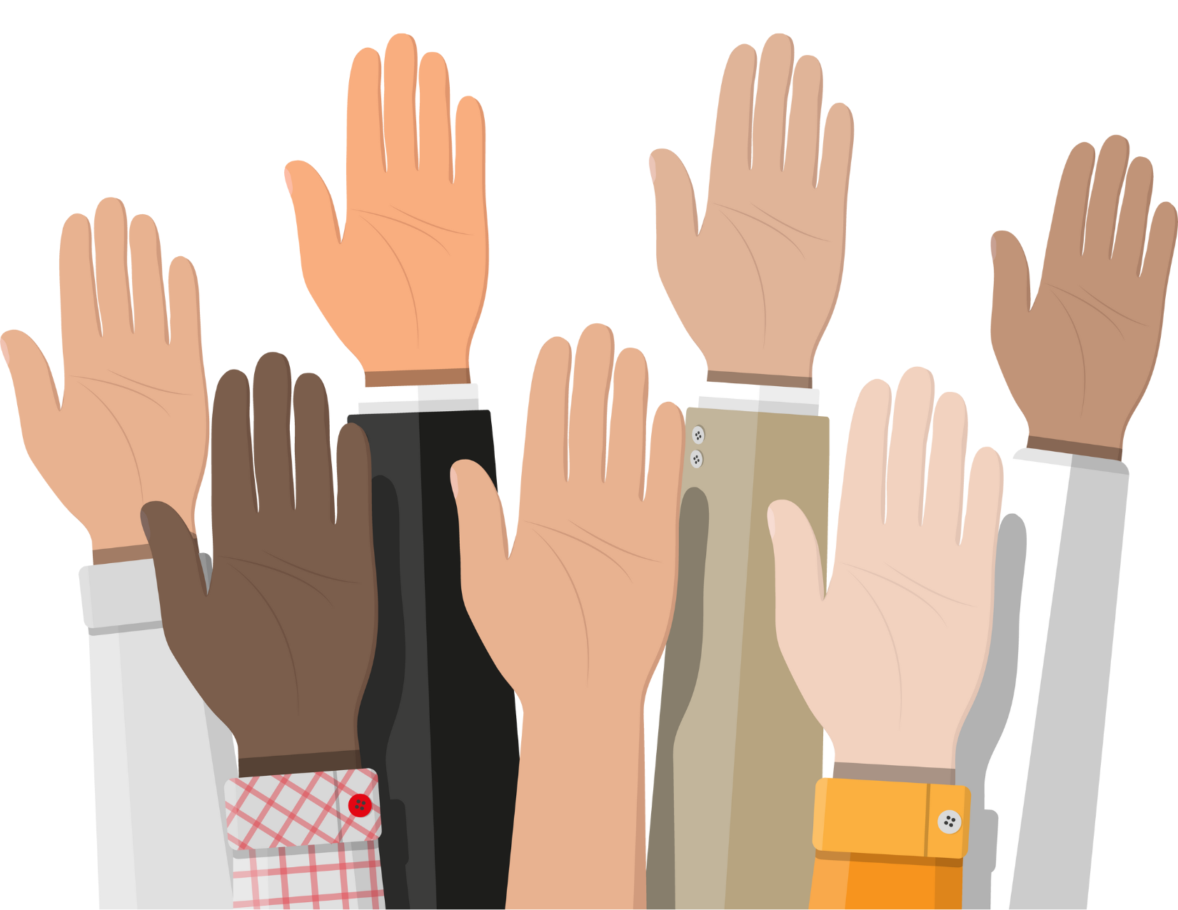 Illustration of raised hands